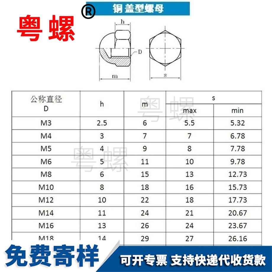 供應(yīng)銅臨滄蓋型螺母