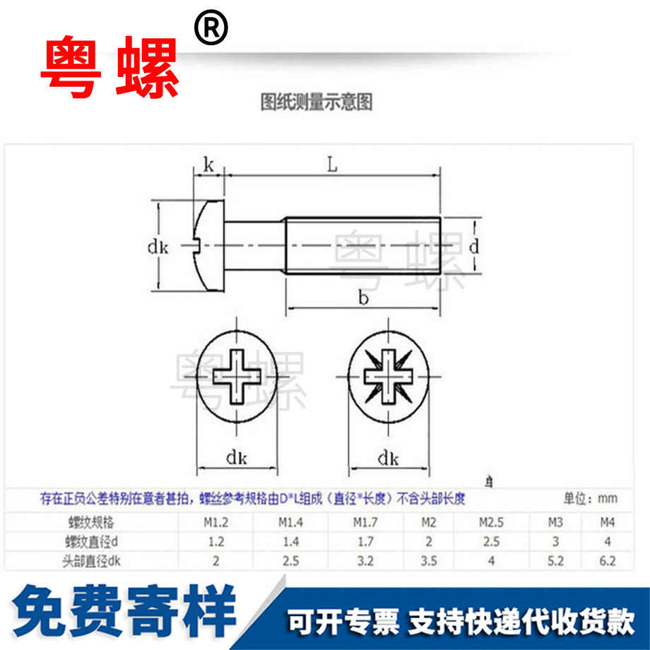加工圓頭十字山南小螺絲