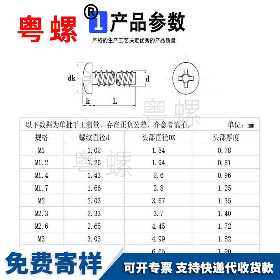 加工鍍鎳圓頭十字楚雄小螺絲